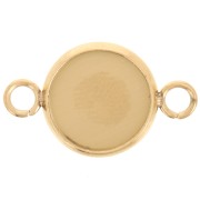 Intercalaire serti pour cabochon fond plat 10 mm - Acier inoxydable 304L Doré x1