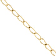 Chaîne maille Cheval limée 3.3 mm - Acier inoxydable 316L Doré x50cm