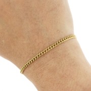 Chaîne maille Gourmette limée 2.9 mm - Acier inoxydable 316L Doré x50cm