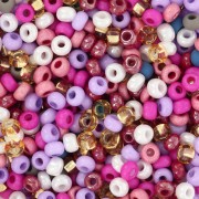 Preciosa Perles rocailles 8/0 3 mm - Mix Violet - Multi rose - Blanc x20g