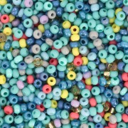 Vert - Preciosa Perles rocailles 11/0 2 mm - Mix Turquoise - Vert - Orange x20g Preciosa Perles rocailles 11/0 2 mm - Mix Turquoise - Vert - Orange x20g