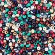Preciosa Perles rocailles 11/0 2 mm - Mix Blanc - Rouge - Vert - Bronze x20g