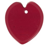 Pendentif coeur plat 19x16 mm en imitation pierre gemme - Hydro Grenat x1