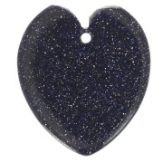 Pendentif coeur plat 19x16 mm en imitation pierre gemme - Blue Sand Stone x1