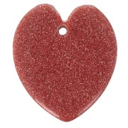 Pendentif coeur plat 19x16 mm Gold Stone - imitation pierre de soleil x1