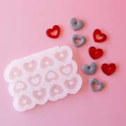 Moule en silicone Géa Creations pour réaliser des pendentifs coeur 15x20.5 mm x1