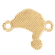 Intercalaire bonnet de Noël 16.5x12 mm résine époxy - Doré Or fin - Rouge pailleté