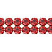 Swarovski Crystal Mesh 40001 2 rangs 5,3 mm Scarlet - Doré x5cm