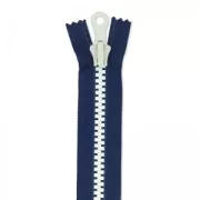 Fermeture à glissière non séparable 20 cm Bleu Marine/Blanc x1