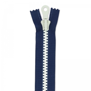 Fermeture à glissière non séparable 20 cm Bleu Marine/Blanc x1
