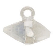 Breloque pointe facettée 9x10.5 mm pierre gemme - Pierre de lune - Argent 925 x1