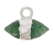 Breloque pointe facettée 9x10.5 mm pierre gemme - Aventurine - Argent 925 x1