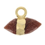 Breloque pointe facettée 9x10.5 mm imitation gemme - Gold Stone - Doré à l'or fin