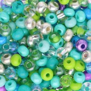 Vert - Preciosa Perles rocailles 6/0 4 mm - Mix Vert - Turquoise - Violet x20g Preciosa Perles rocailles 6/0 4 mm - Mix Vert - Turquoise - Violet x20g