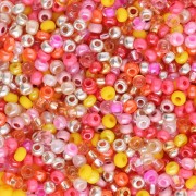 Preciosa Perles rocailles 11/0 2 mm - Mix Orange - Rose - Argenté x20g