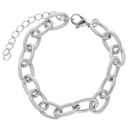 Bracelet maille Forçat 8.7 mm alternée texturée - Acier inoxydable 304 x17cm
