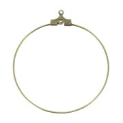 Supports boucles d'oreilles - créoles à décorer 40 mm avec 1 trou - Bronze x2
