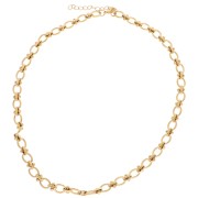 Collier maille Fantaisie 7.5 mm - Acier inoxydable 304L Doré x46cm