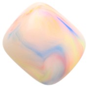 Perles tubes 16x14 mm en résine opaque - Marbré Multicolore nacré x4