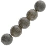 Noir - Perles rondes 8 mm en résine transparente - Noir pailleté x10 Perles rondes 8 mm en résine transparente - Noir pailleté x10