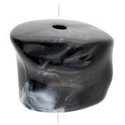 Noir - Perles irrégulières 16x20 mm en acrylique opaque - Noir marbré x4 Perles irrégulières 16x20 mm en acrylique opaque - Noir marbré x4