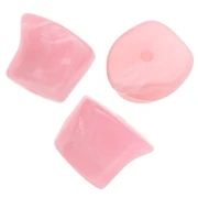 Perles irrégulières 16x20 mm en acrylique translucide - Rose clair x4