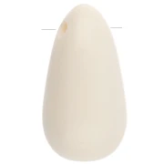 Pendentif poire en acrylique 33x18 mm - Blanc x1