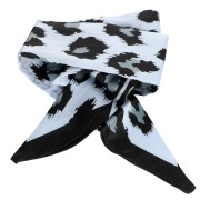 Noir - Ruban foulard imitation soie - 50 mm - Léopard Gris bleu - Noir x85 cm Ruban foulard imitation soie - 50 mm - Léopard Gris bleu - Noir x85 cm