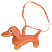 Orange - Pendentif chien teckel pour bijou de sac - 14x8 cm - PU - Orange x1 Pendentif chien teckel pour bijou de sac - 14x8 cm - PU - Orange x1