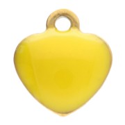 Jaune - Breloques coeur 5.5x5 mm avec résine époxy - Acier inox 304 Doré - Jaune x4 Breloques coeur 5.5x5 mm avec résine époxy - Acier inox 304 Doré - Jaune x4