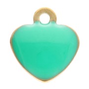 Vert Turquoise - Breloques coeur 5.5x5 mm avec résine époxy - Acier inox 304 Doré Vert turquoise x4 Breloques coeur 5.5x5 mm avec résine époxy - Acier inox 304 Doré Vert turquoise x4