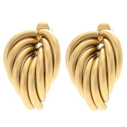 Boucles d'oreilles design 25x19 mm - Acier inoxydable 304 Doré x2