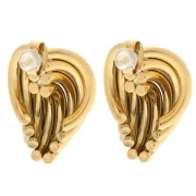Boucles d'oreilles design 25x19 mm - Acier inoxydable 304 Doré x2