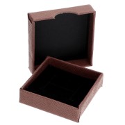 Boite écrin bijoux fantaisie pour parure en carton 5x5x1.5 cm - Marron x1