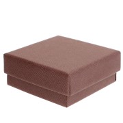Boite écrin bijoux fantaisie pour parure en carton 7x7x3.5 cm - Marron x1