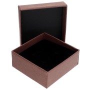 Boite écrin bijoux fantaisie pour parure en carton 7x7x3.5 cm - Marron x1