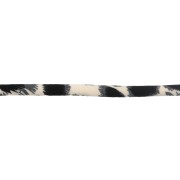 Cordon rond 5 mm en tissu - motif léopard - Beige - Gris - Noir x1m