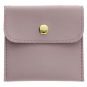 Pochette en similicuir avec bouton pression pour bijoux 80x80 mm - Lilas clair x1