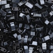Miyuki Half Tila Beads 5x2.3x1.9mm HTL-55092 - Black Blue Hematite Full x10g