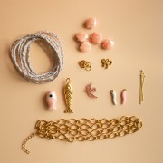 Mes bijoux DIY - Kit collier charms en acier inoxydable & cordon - Version Rose