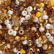 Preciosa Perles rocailles 8/0 3 mm - Mix Topaz - Doré x20g