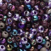 Violet - Preciosa Perles rocailles 6/0 4 mm - Mix Violet Metallic x20g Preciosa Perles rocailles 6/0 4 mm - Mix Violet Metallic x20g