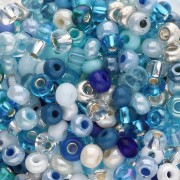 Blanc - Preciosa Perles rocailles 6/0 4 mm - Mix Blanc Nacré - Multi Bleu x20g Preciosa Perles rocailles 6/0 4 mm - Mix Blanc Nacré - Multi Bleu x20g