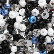 Blanc - Preciosa Perles rocailles 6/0 4 mm - Mix Blanc - Gris - Noir x20g Preciosa Perles rocailles 6/0 4 mm - Mix Blanc - Gris - Noir x20g