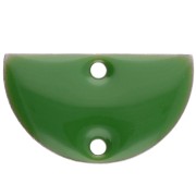 Intercalaires en métal - demi-lune - 2 trous résine époxy 10x17 mm - Vert x6