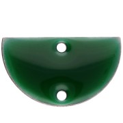 Intercalaires en métal - demi-lune 2 trous résine époxy 10x17 mm Vert sapin x6