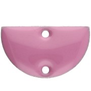 Intercalaires en métal - demi-lune - 2 trous résine époxy 10x17 mm - Lilas x6
