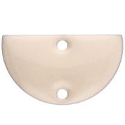 Intercalaires en métal - demi-lune - 2 trous résine époxy 10x17 mm - Crème x6