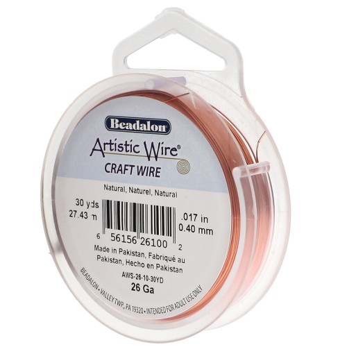 Fil de cuivre rond 0.41 mm Artistic Wire - Naturel x27.4m
