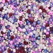 Preciosa Perles rocailles 11/0 2 mm - Mix Argenté - Lilas - Rose x20g